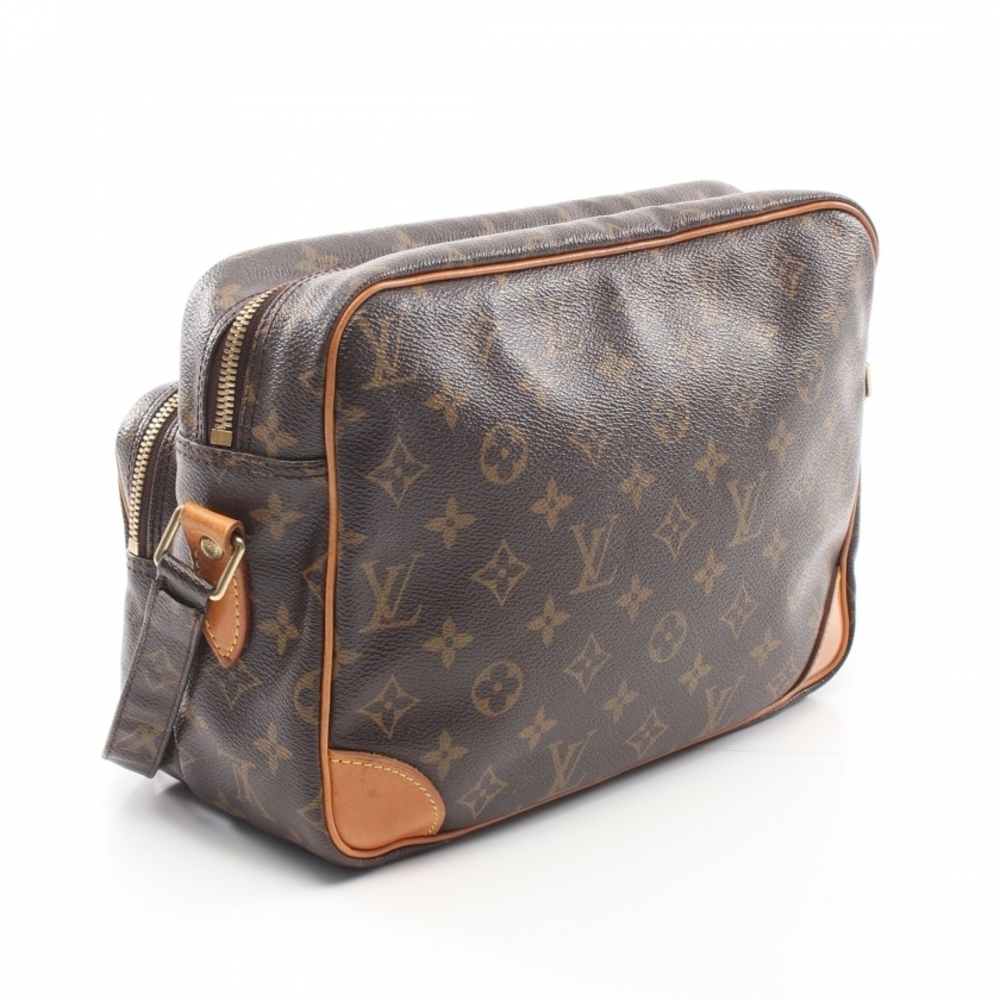 Louis Vuitton Monogram Shoulder Bag Leather Brown